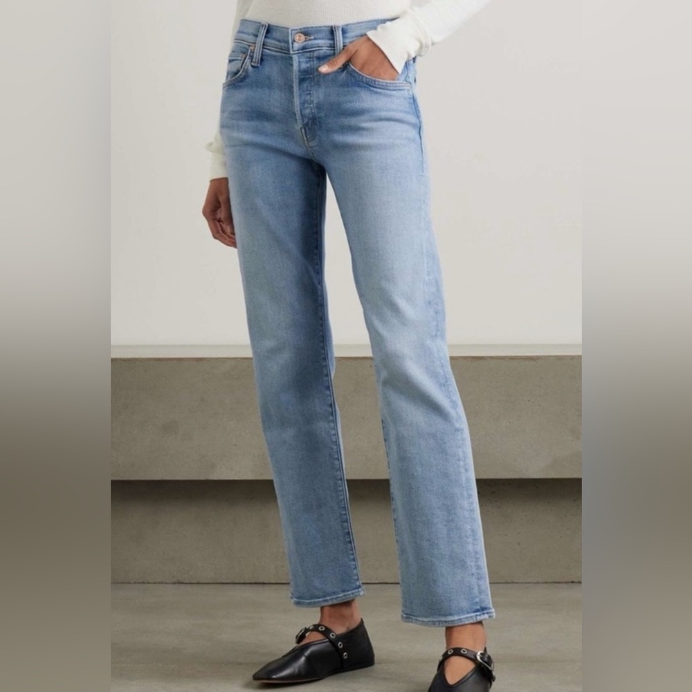MOTHER Mid-rise Hiker Hover button fly straight leg jeans size 28
